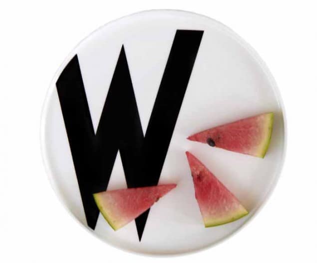 Design Letters & Friends Arne Jacobsen Vintage ABC W plate cut-out with watermelon slices