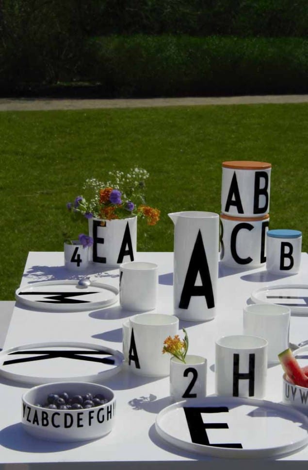 Design Letters & Friends Arne Jacobsen Vintage ABC tabelware range - summer lifestyle