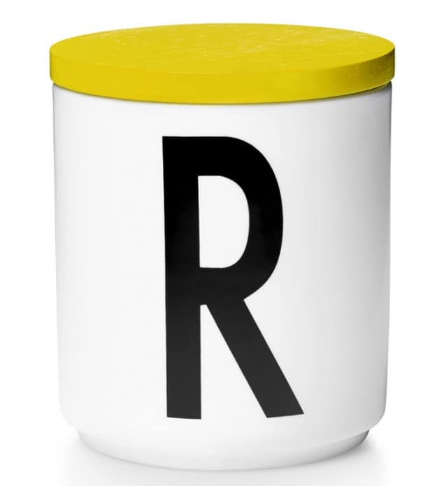 Design Letters & Friends Arne Jacobsen Vintage ABC yellow lidded cup